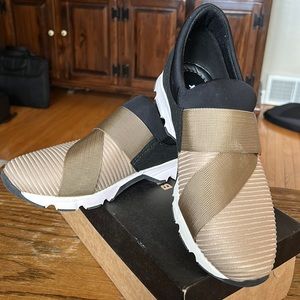 All Black Footwear Banded Rib Sneaker Sz 39 EU black/champagne